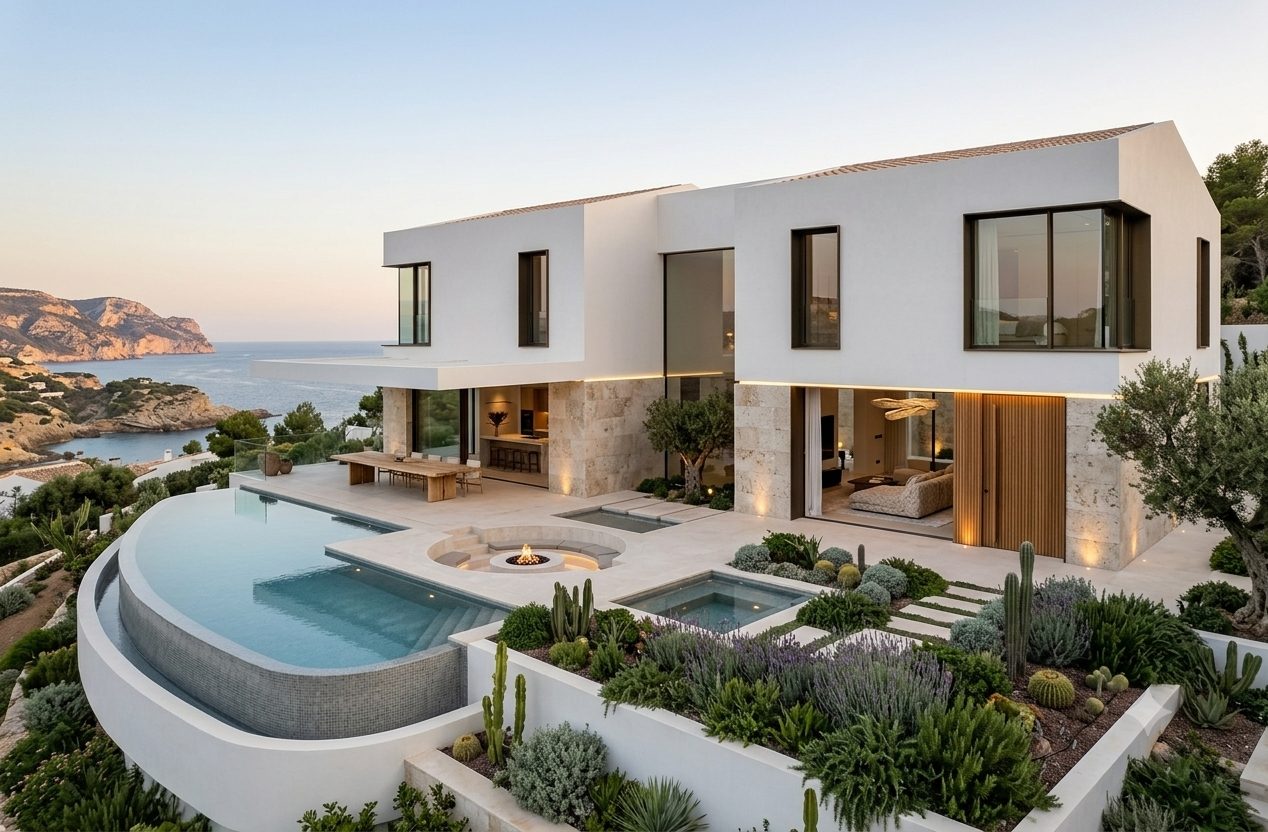 Villa contemporánea en Calpe con piscina infinity y vistas al Peñón de Ifach